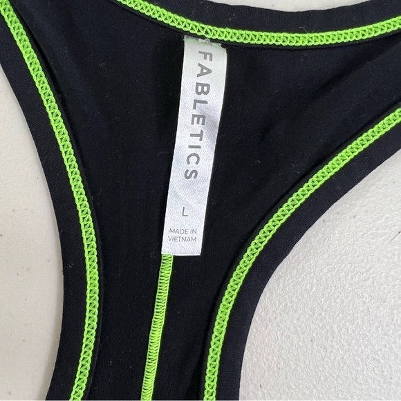 Fabletics black and neon green work out tank. Size large - Picture 10 of 12